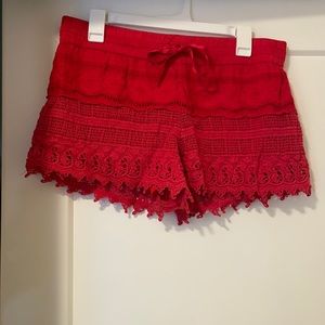 Red NoBo lace shorts (Women’s L)